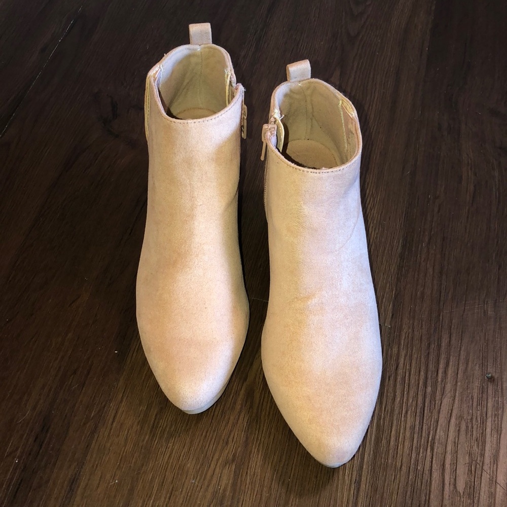 Pink ankle booties